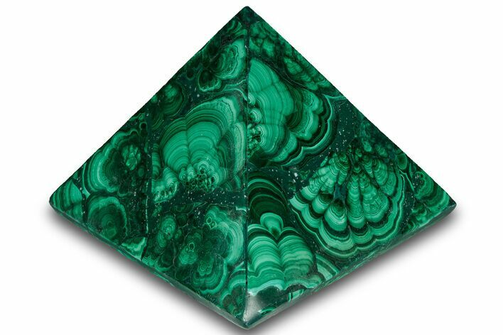 Polished Malachite Pyramid - DR Congo #321171